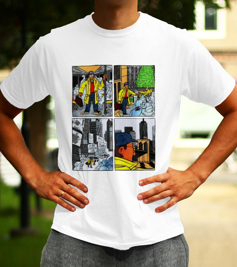 Holiday Comic Pocket NYC Urban Christmas Scenes T-Shirt
