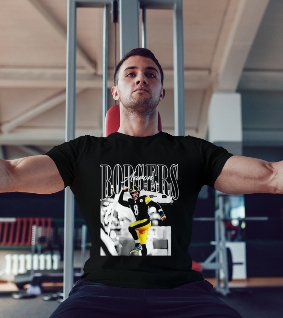 Rodgers 8 Steelers Black And Yellow Football Player T-Shirt