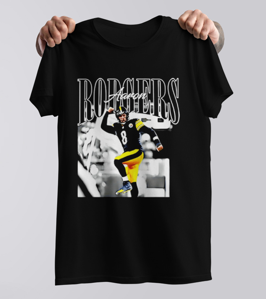 Rodgers 8 Steelers Black And Yellow Football Player T-Shirt