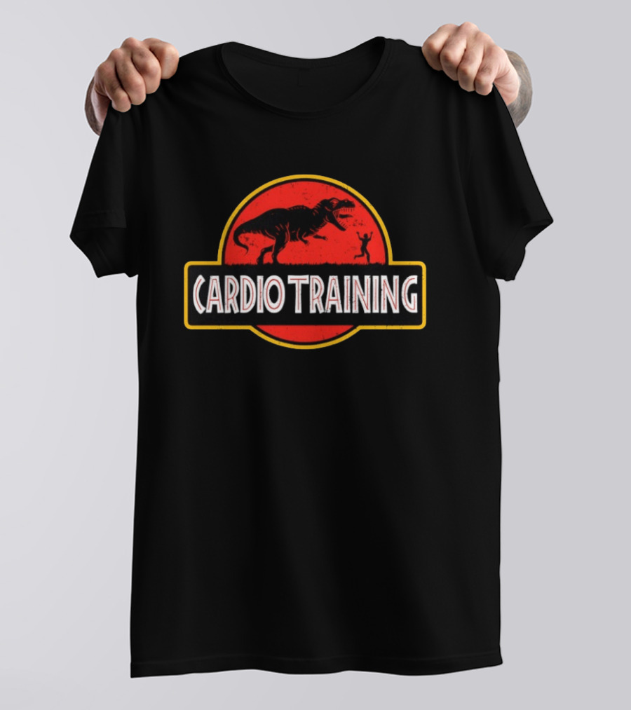Cardio Training Dinosaur Exercise Jurassic Park Rex Running T-Shirt