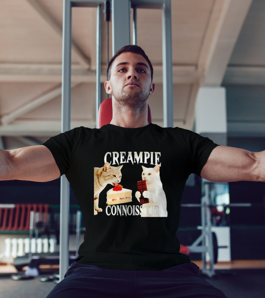 Cats Creampie Connoisseur Strawberry Cake Chocolate Bar T-Shirt