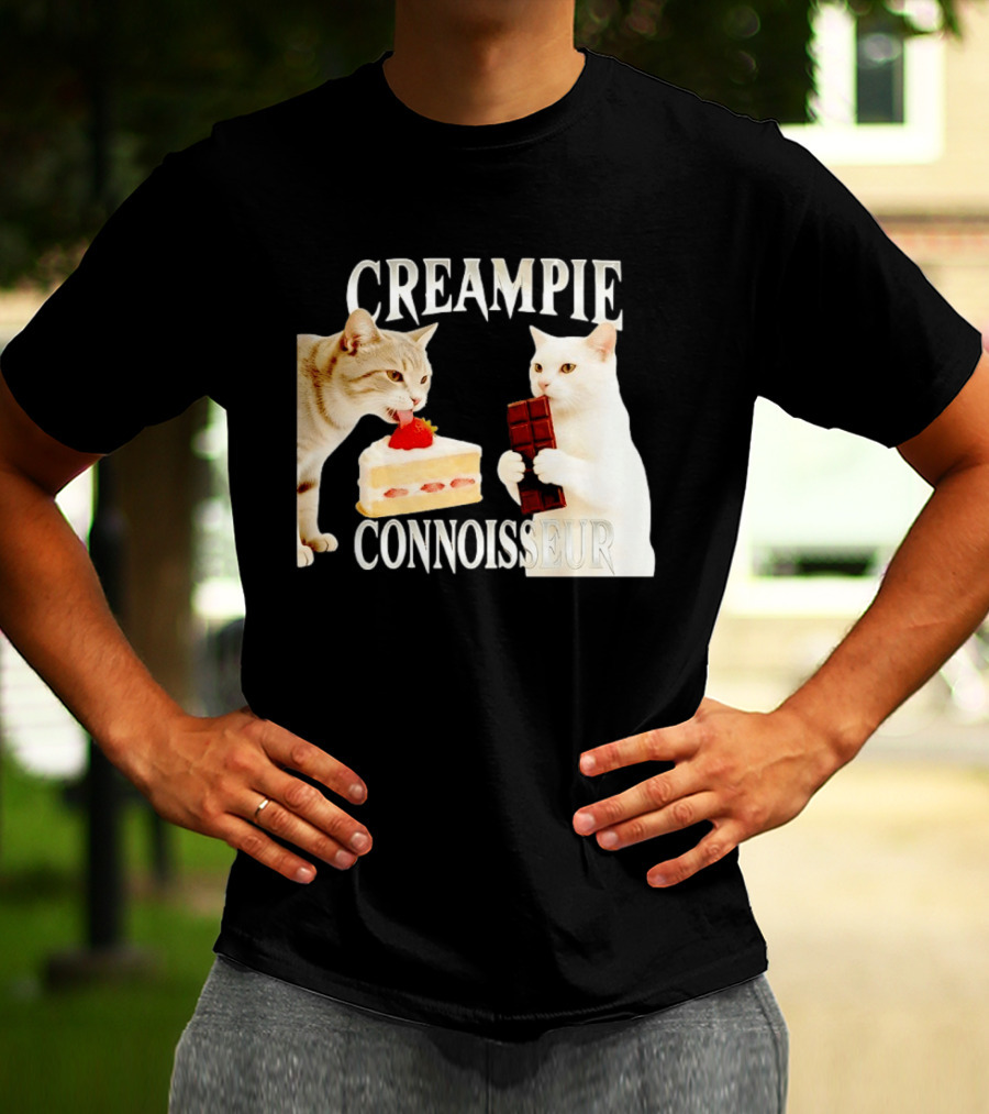 Cats Creampie Connoisseur Strawberry Cake Chocolate Bar T-Shirt