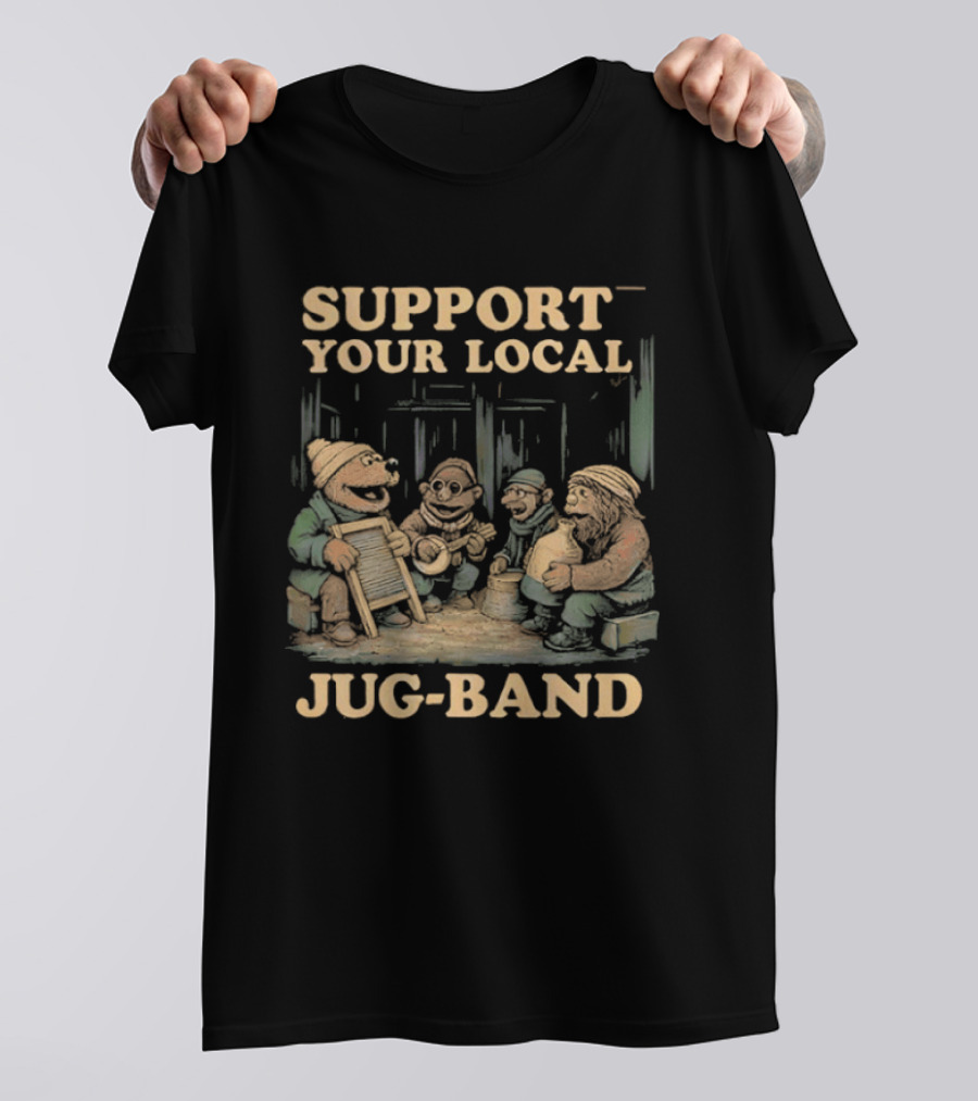 Support Your Local Jug Band Vintage Music Scene T-Shirt