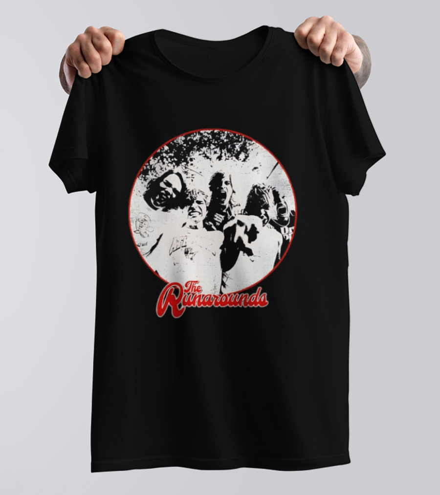 The Runarounds Band Black And White Circle Group Photo T-Shirt