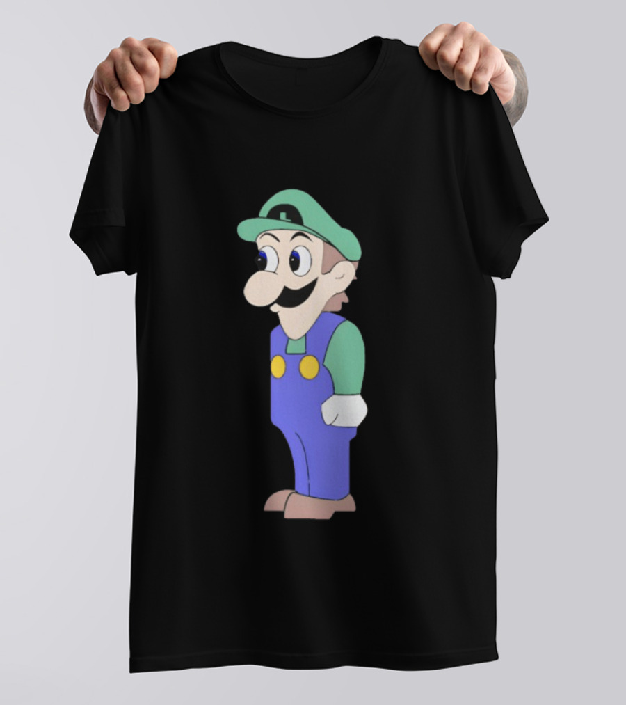 Look At Front Of For Boobs Luigi Funny Meme T-Shirt