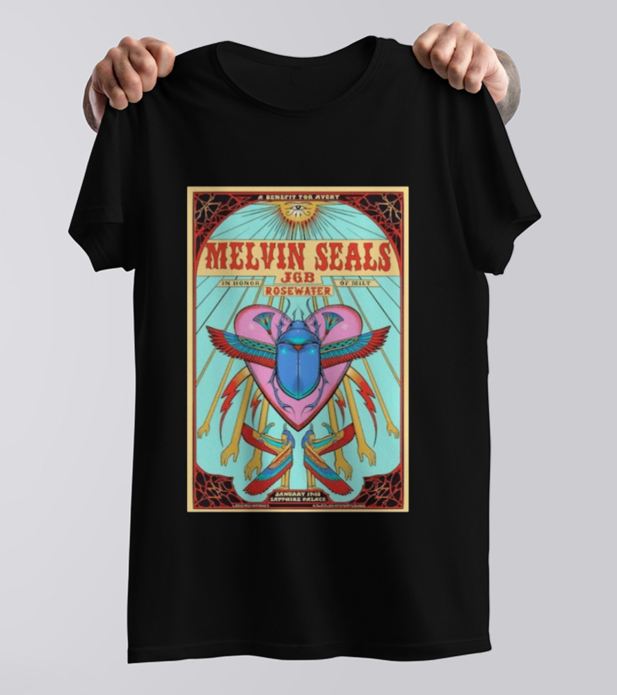 Melvin Seals JGB Rosewater Benefit For Avery January 11th Sapphire Palace T-Shirt