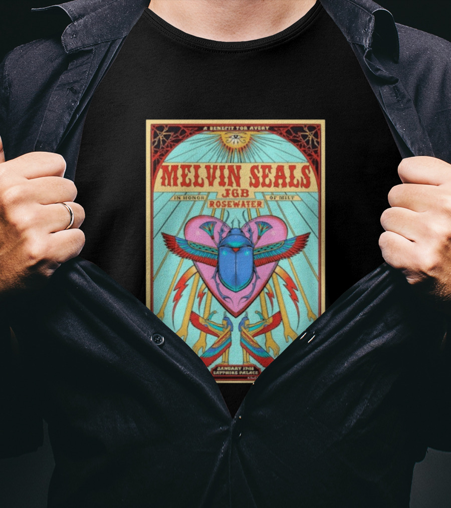 Melvin Seals JGB Rosewater Benefit For Avery January 11th Sapphire Palace T-Shirt