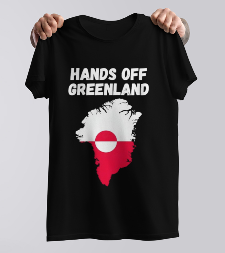 Hands Off Greenland Map Red White Circle Anti Trump T-Shirt
