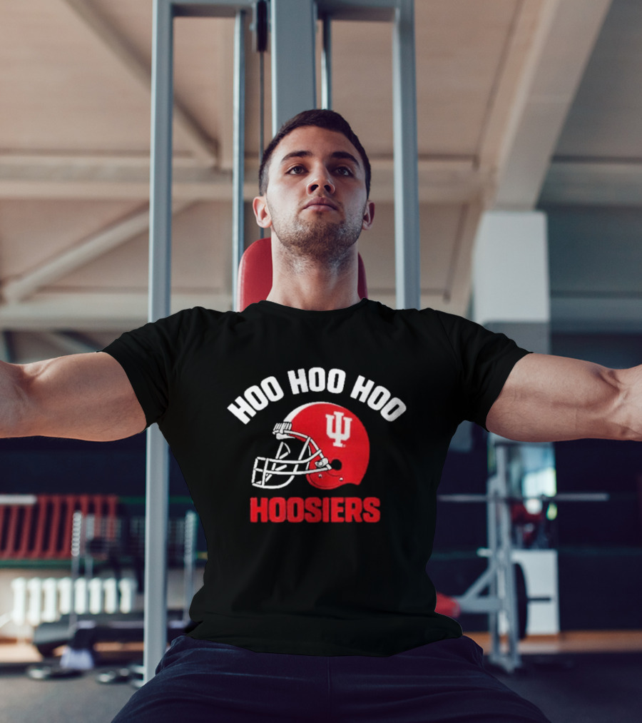 Indiana Hoosiers Hoo Hoo Hoo Red Football Helmet T-Shirt