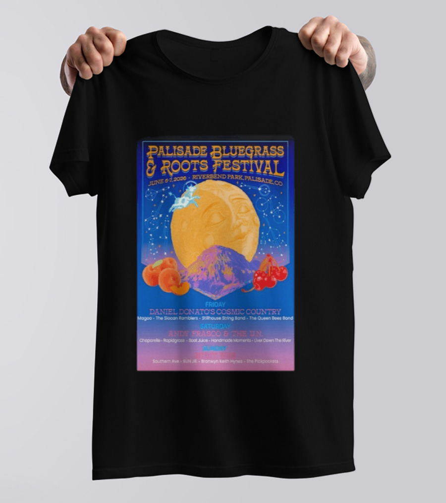 Palisade Bluegrass And Roots Festival 6 5 To 6 7 2026 Palisade CO T-Shirt