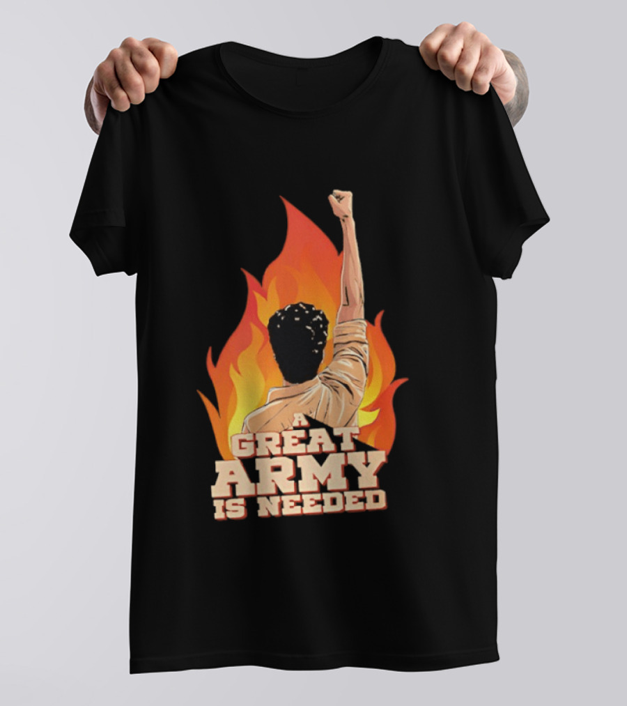 Parasakthi A Great Army Is Needed Raised Fist Flame T-Shirt