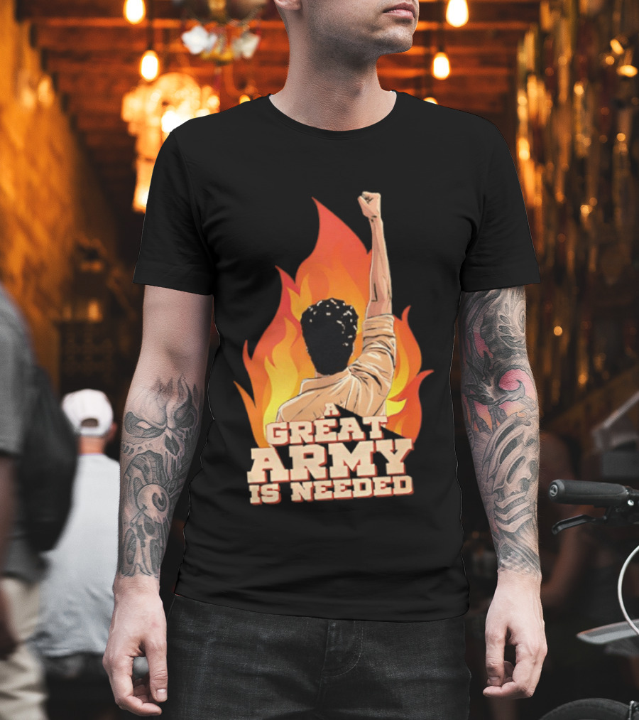 Parasakthi A Great Army Is Needed Raised Fist Flame T-Shirt