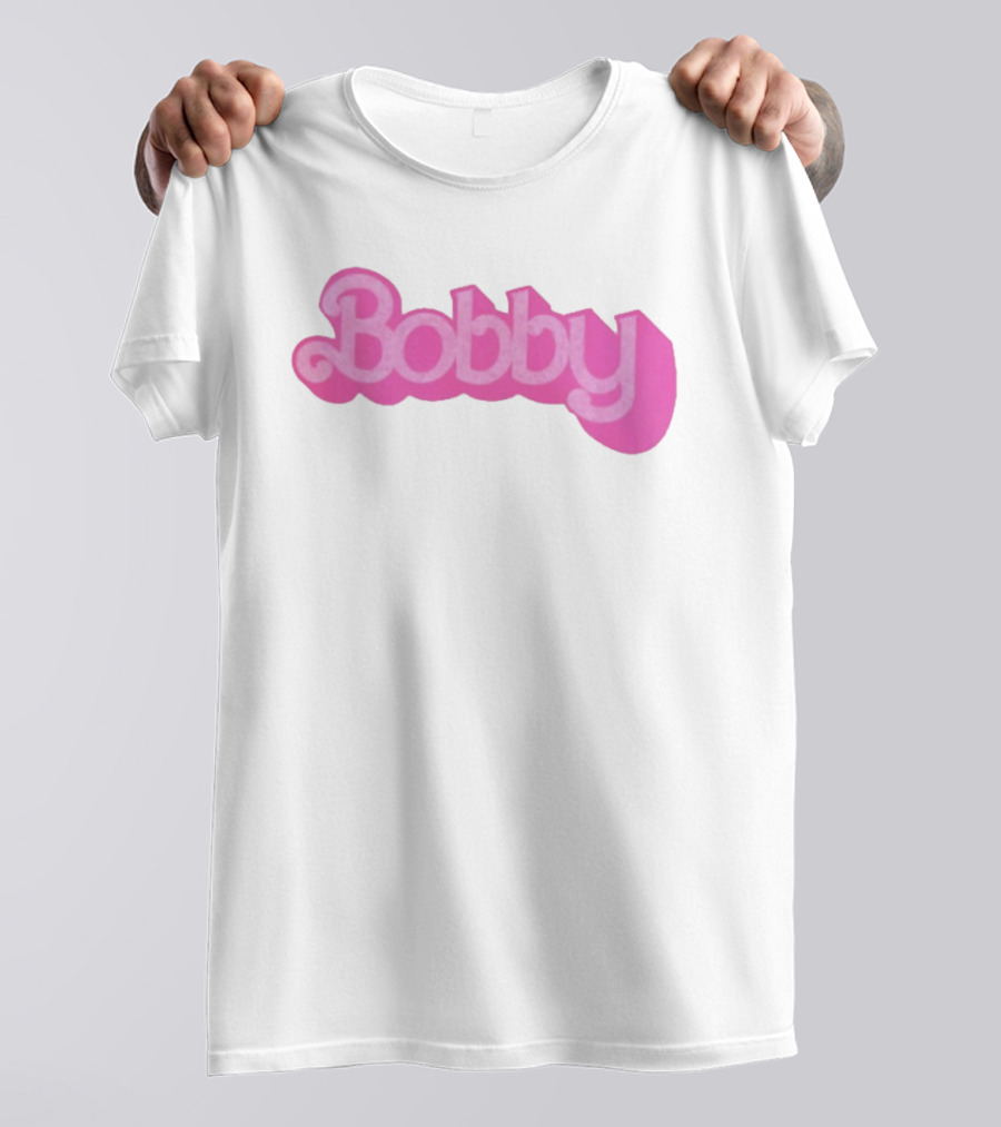 Bobby Pink Text Style Bob Weir Barbie Font T-Shirt