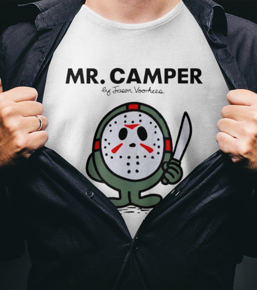 MR. CAMPER By Jason Voorhees Iconic Character With Mask And Knife T-Shirt