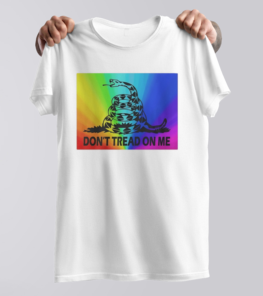 Rainbow Don't Tread On Me Snake T-Shirt