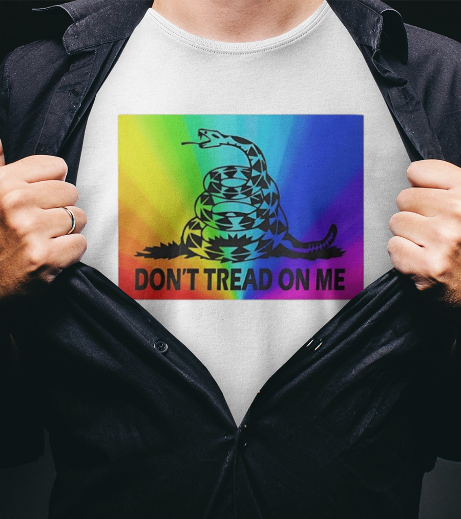 Rainbow Don't Tread On Me Snake T-Shirt