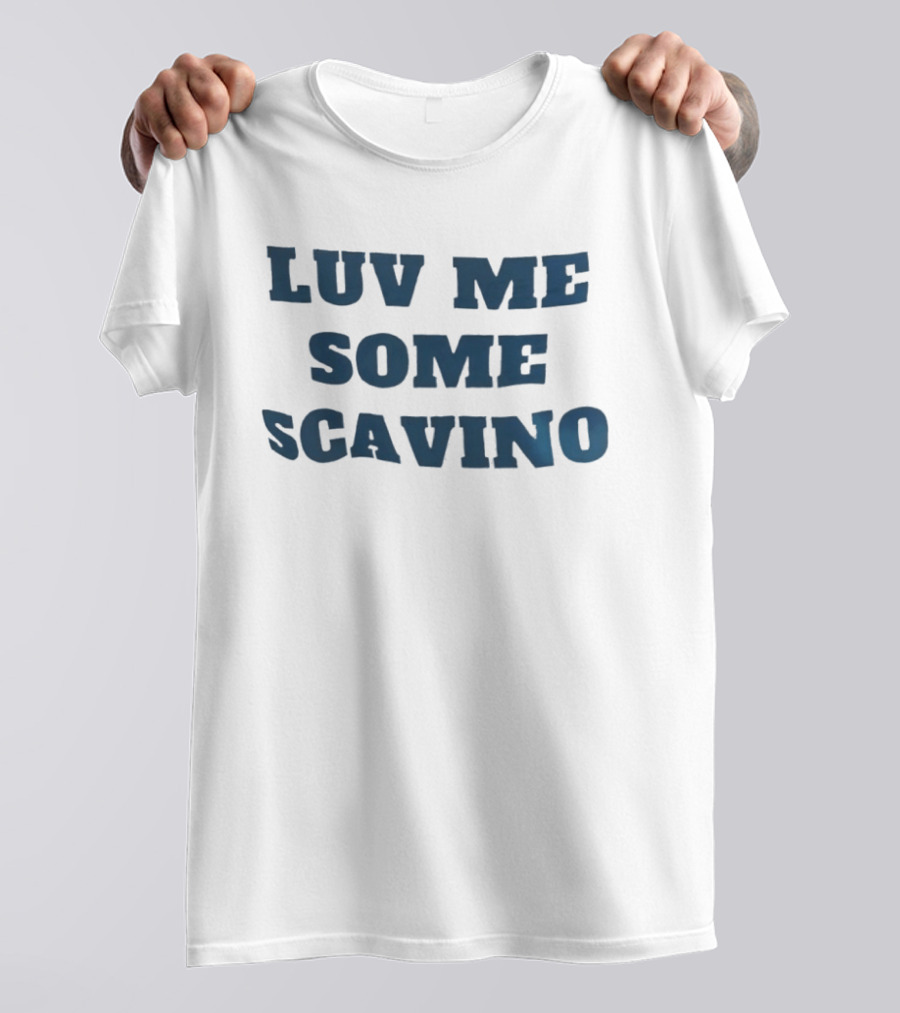 Luv Me Some Scavino Bold Text Blue Letters T-Shirt