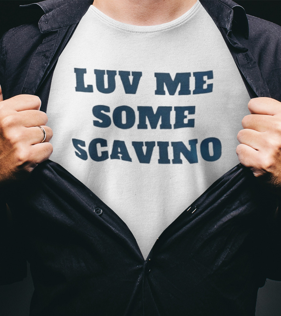 Luv Me Some Scavino Bold Text Blue Letters T-Shirt