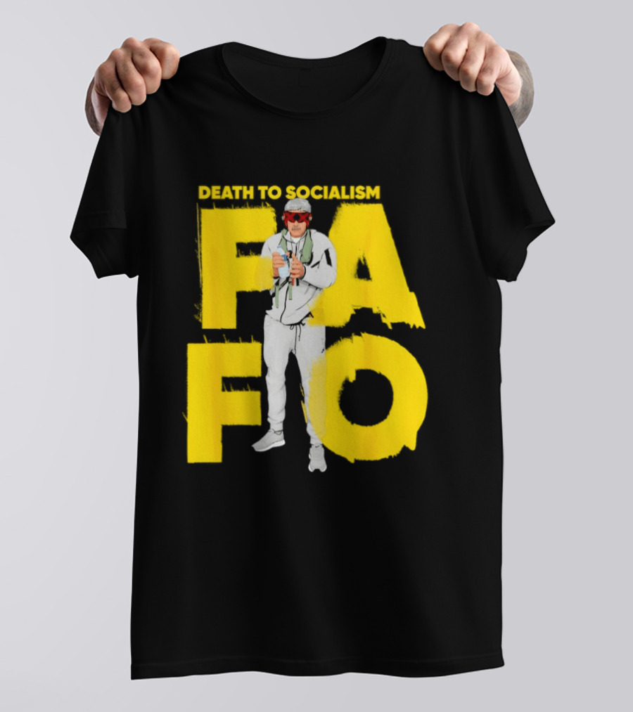 FAFO Death To Socialism Meme Sunglasses And Microphone T-Shirt