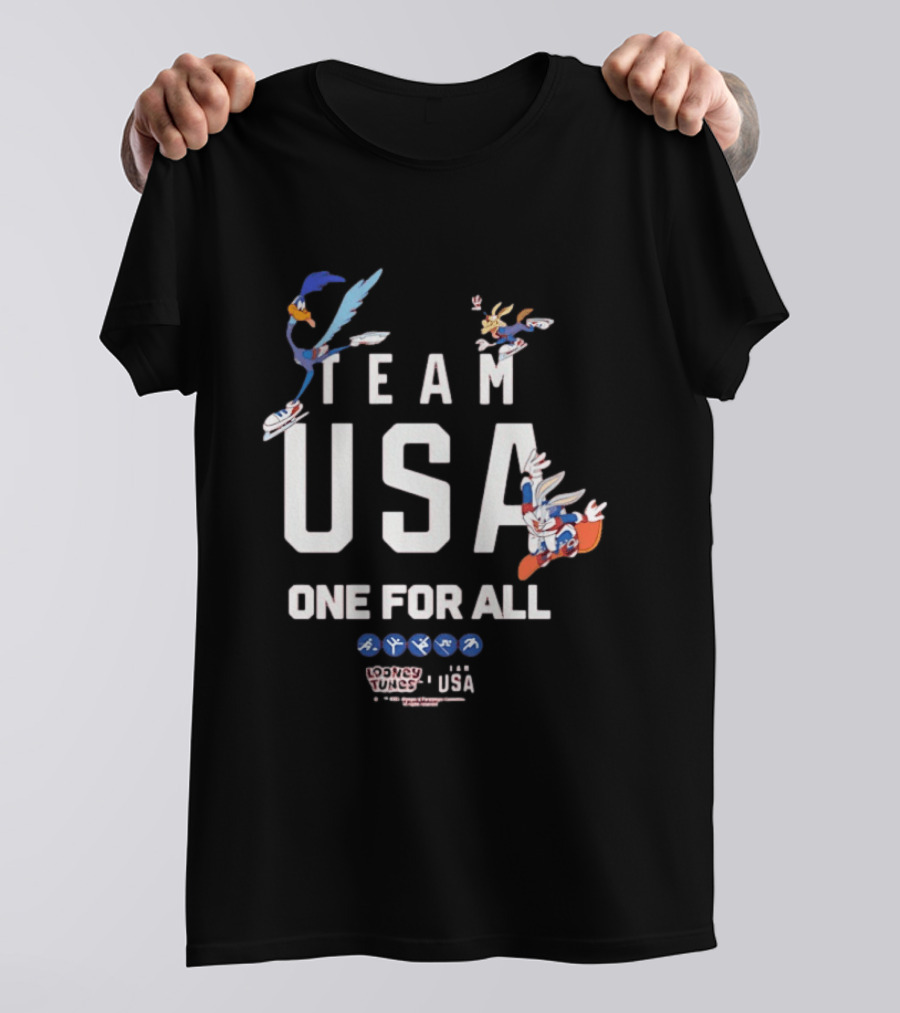 Team USA One For All Looney Tunes Bugs Bunny Road Runner Collab T-Shirt