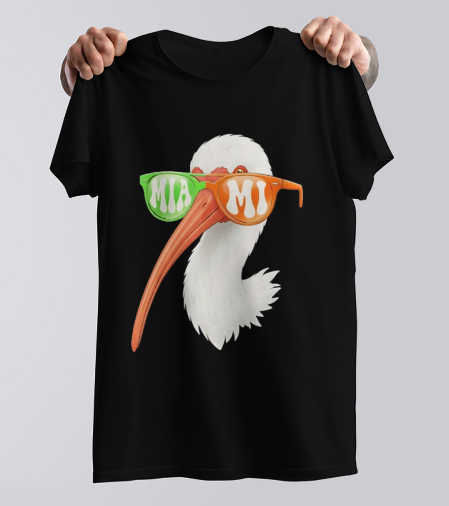 Miami White Ibis Sunglasses MIA MI T-Shirt