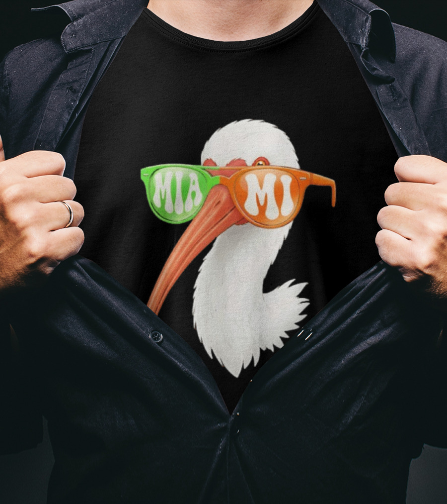 Miami White Ibis Sunglasses MIA MI T-Shirt