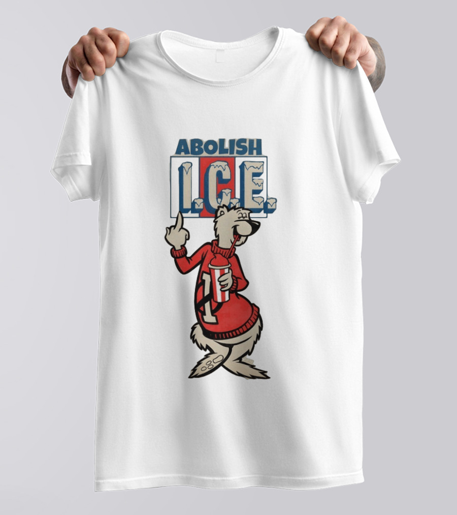 Abolish ICE Polar Bear Middle Finger T-Shirt