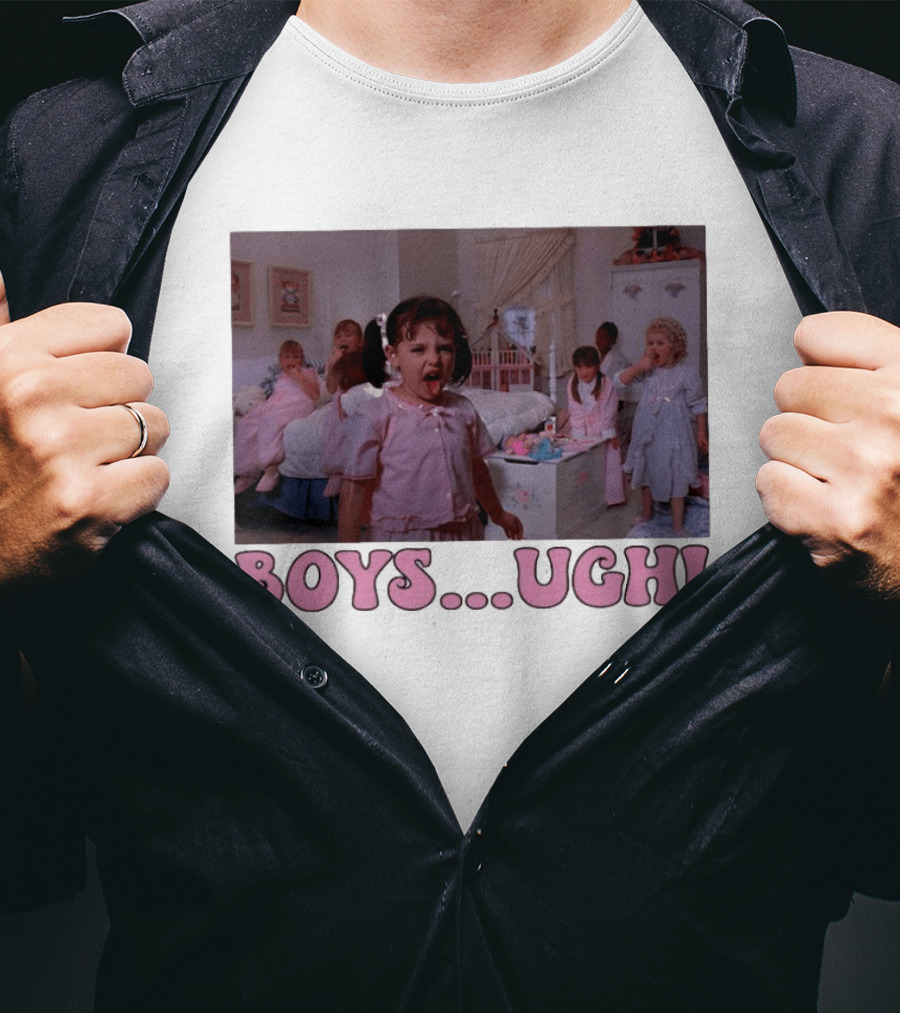 Boys Ugh Funny Valentine's Day Pink Pajama Party Classic Movie Scene T-Shirt