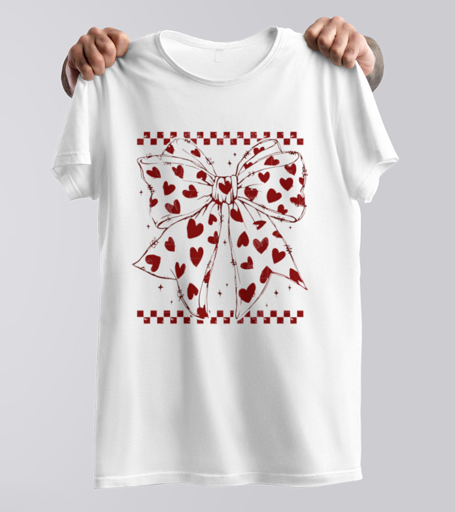Coquette Bow Heart Valentine’s Day T-Shirt