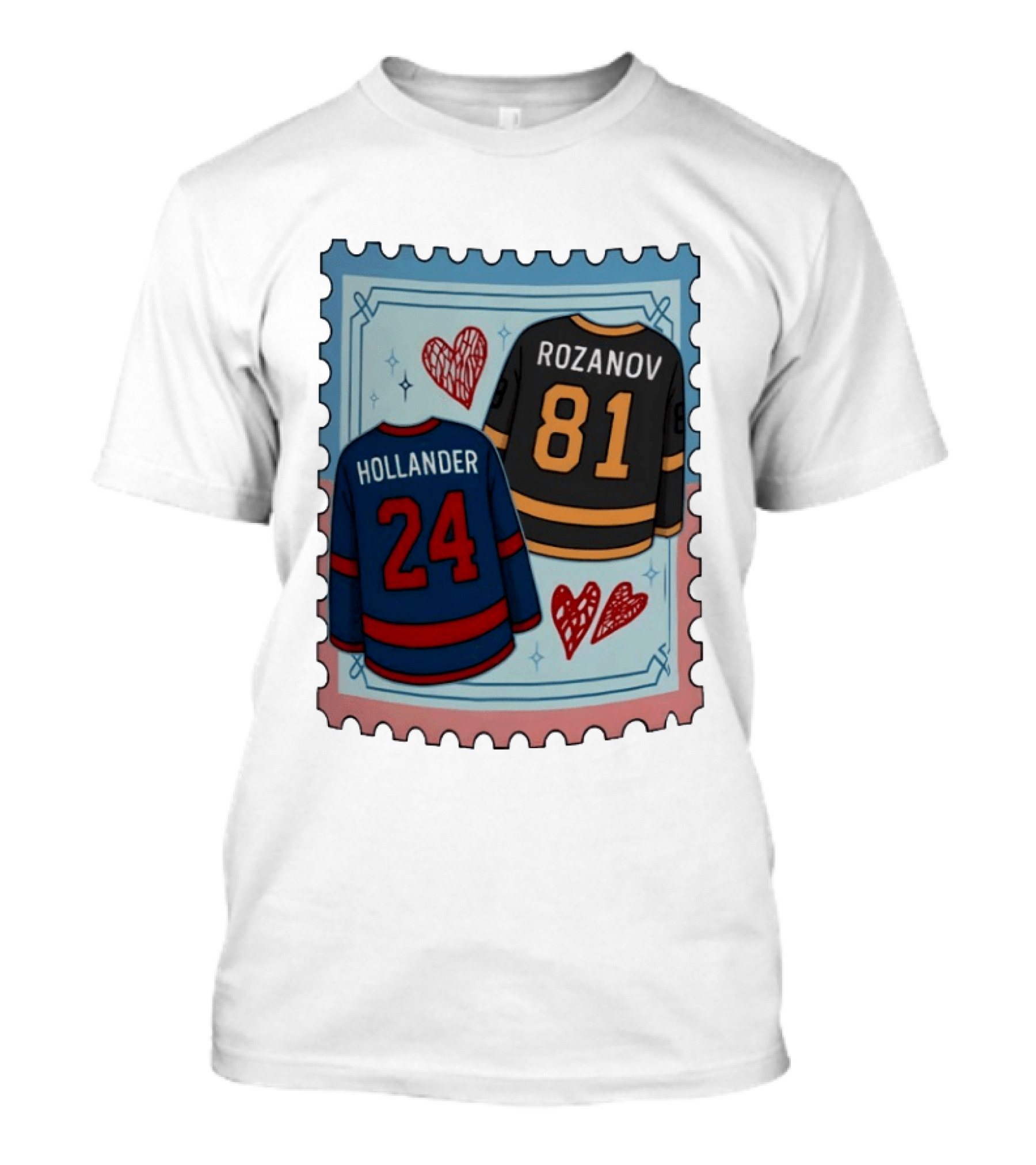 Hollander Rozanov 24 81 Hockey Romance Stamp T-Shirt