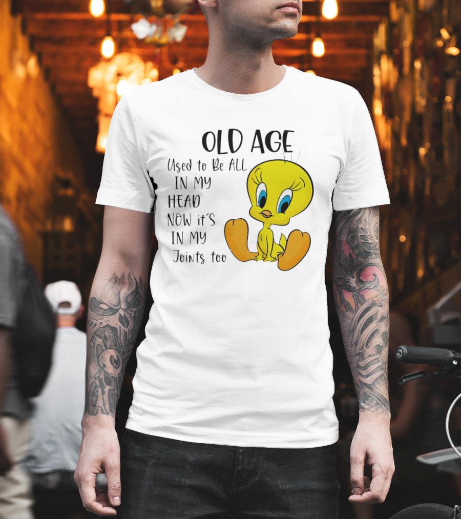 Old Age Tweety Used To Be All In My Head Now It's In My Joints Too T-Shirt