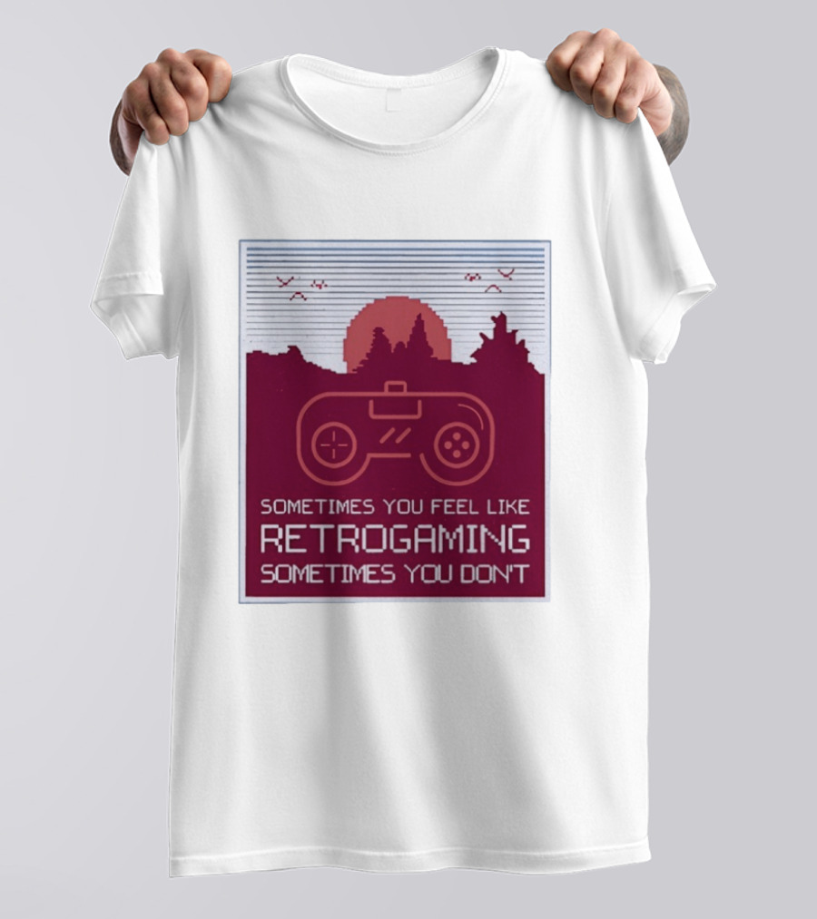 Sometimes You Feel Like Retrogaming Sometimes You Don't Controller Sunset Scene T-Shirt