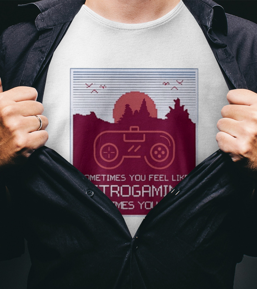 Sometimes You Feel Like Retrogaming Sometimes You Don't Controller Sunset Scene T-Shirt