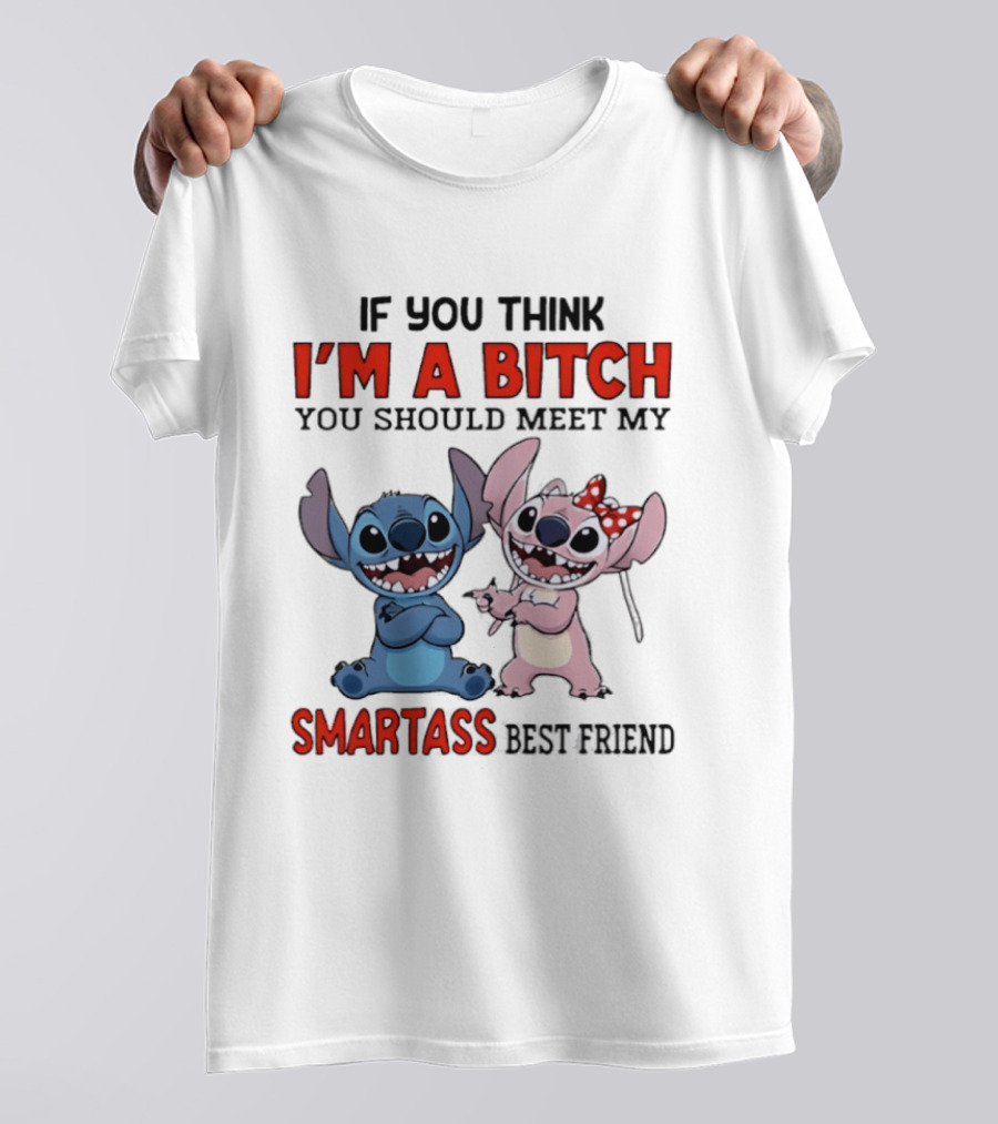 I'm A Bitch You Should Meet My Smartass Best Friend Stitch Angel T-Shirt