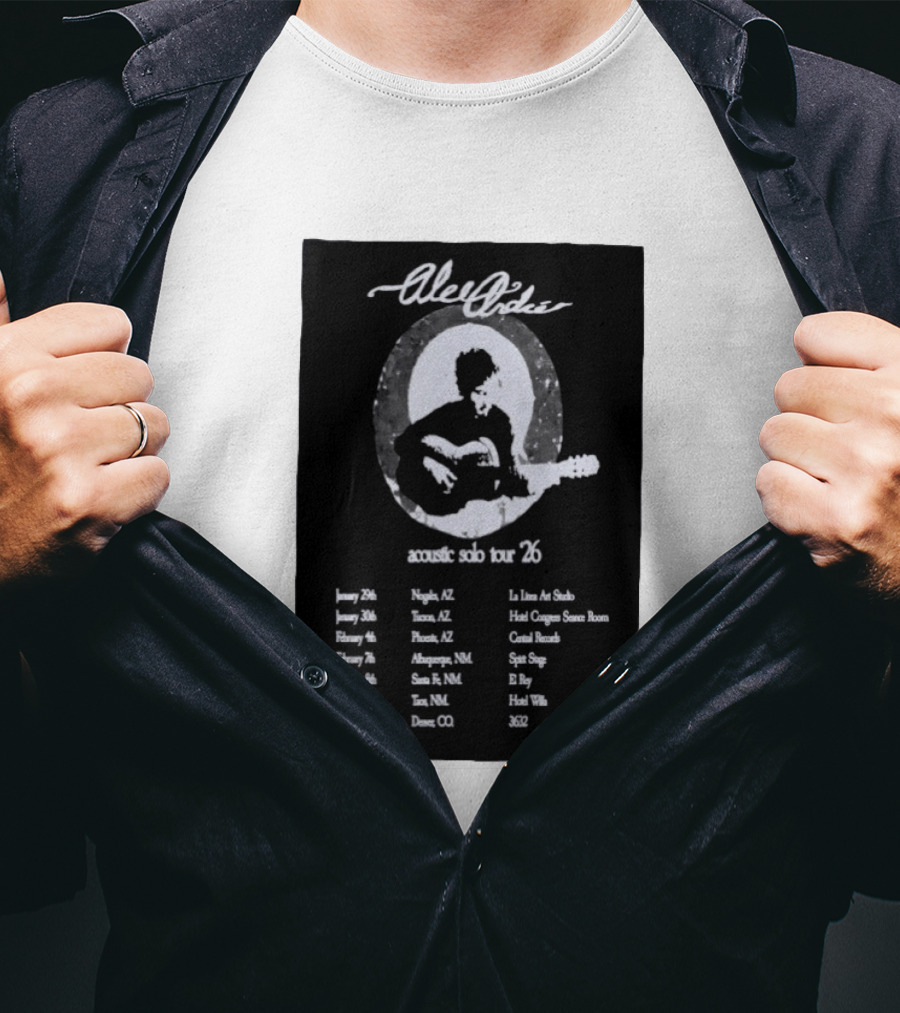 Alec André Acoustic Solo Tour 2026 Concert Dates And Locations T-Shirt