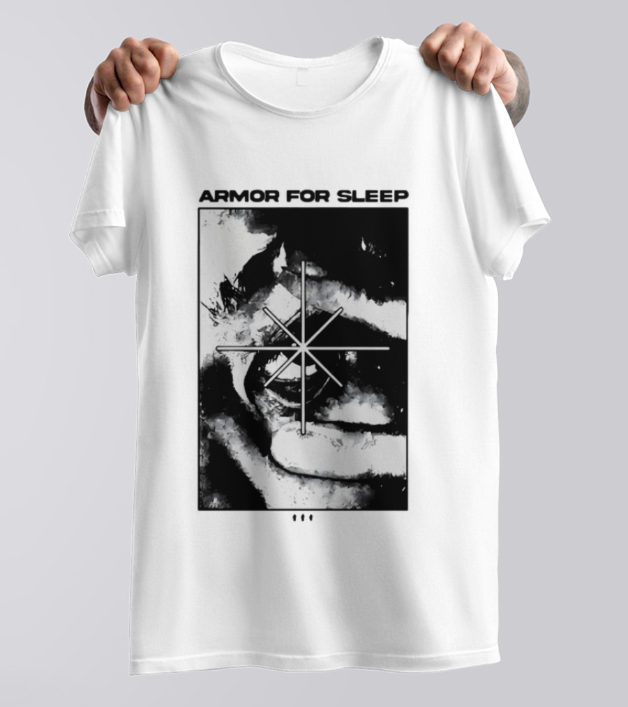 Armor For Sleep Eyeball Star Symbol Monochrome T-Shirt