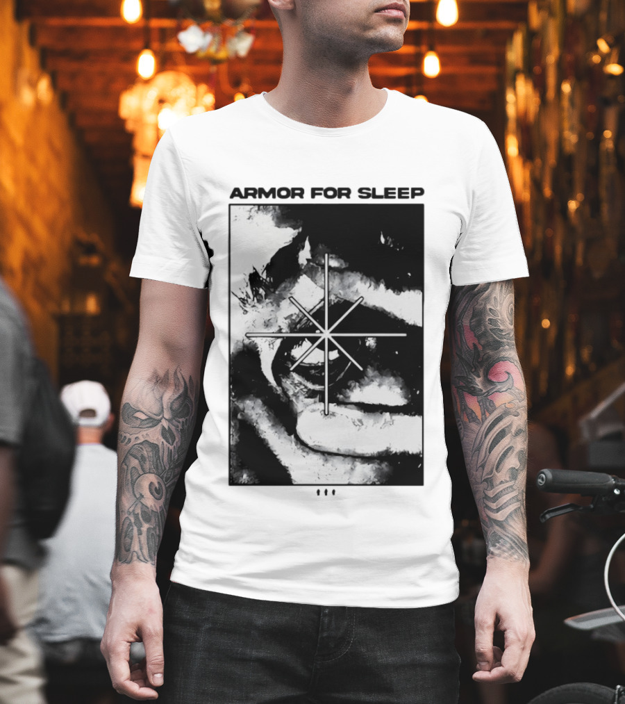 Armor For Sleep Eyeball Star Symbol Monochrome T-Shirt