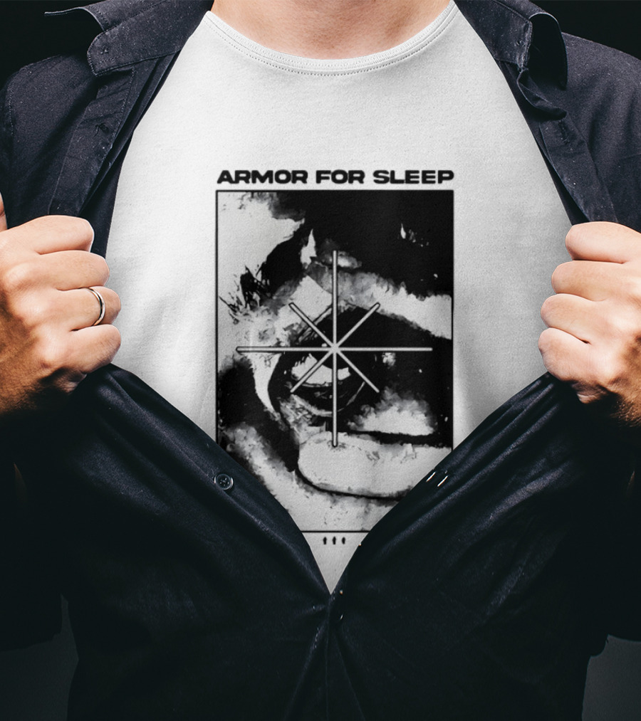 Armor For Sleep Eyeball Star Symbol Monochrome T-Shirt