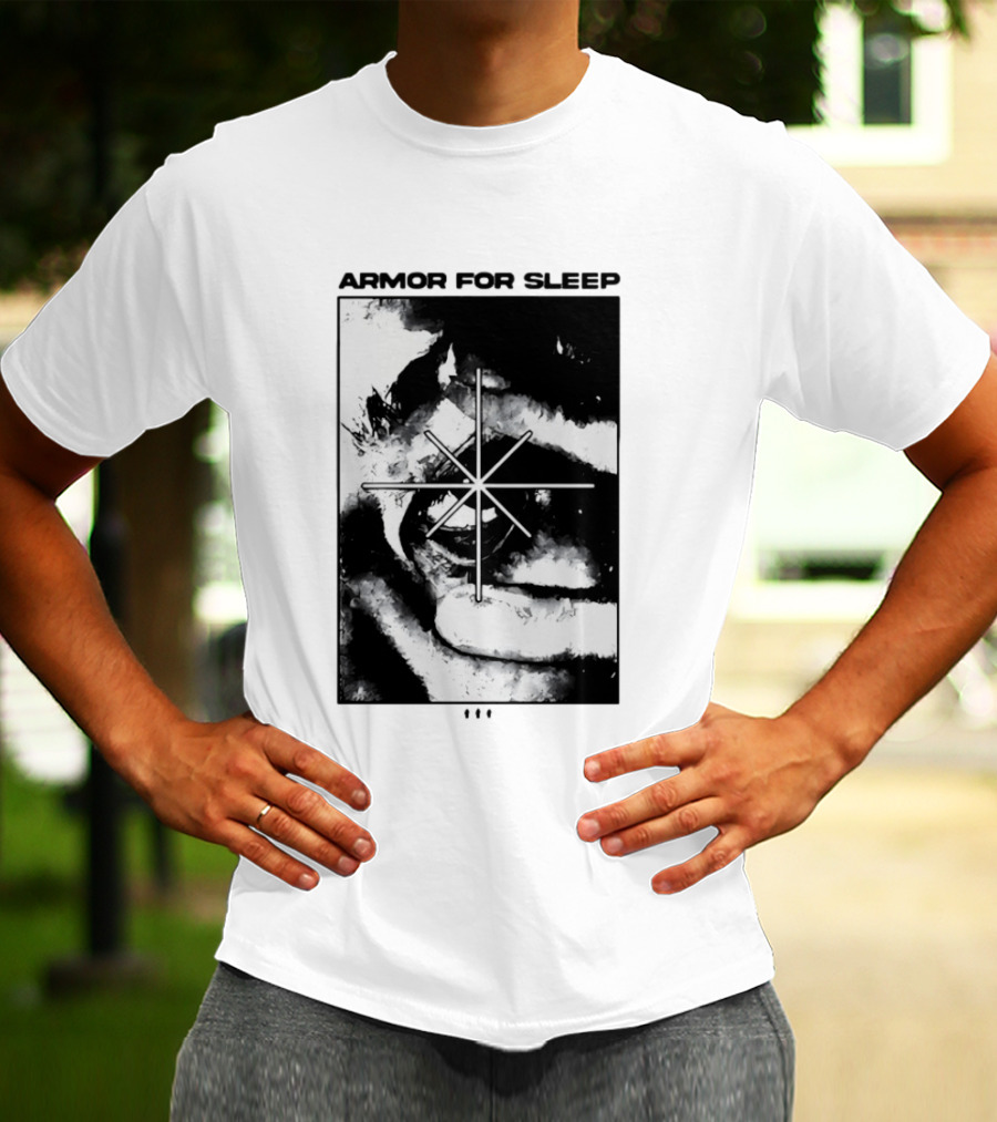 Armor For Sleep Eyeball Star Symbol Monochrome T-Shirt