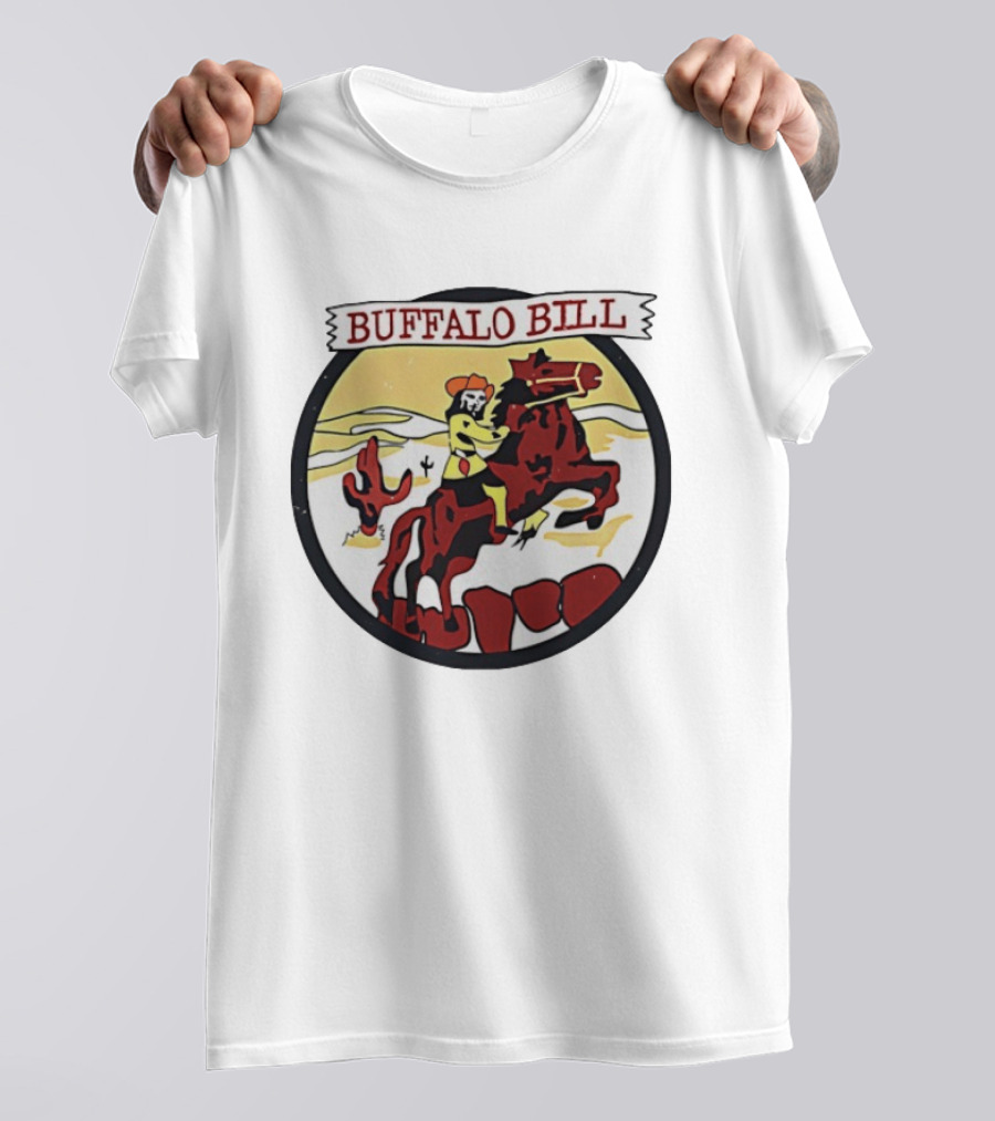 Buffalo Bill Cowboy Riding Red Horse Western Adventure T-Shirt
