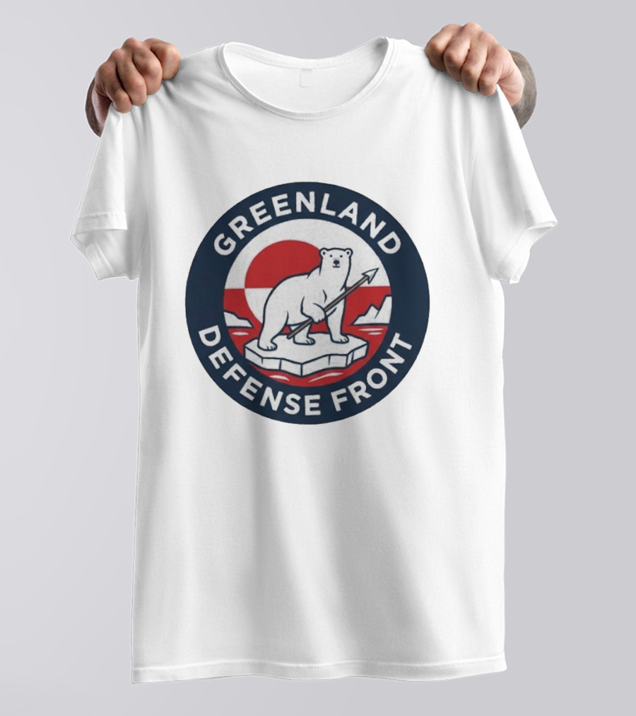 Greenland Defense Front Polar Bear And Spear Arctic T-Shirt