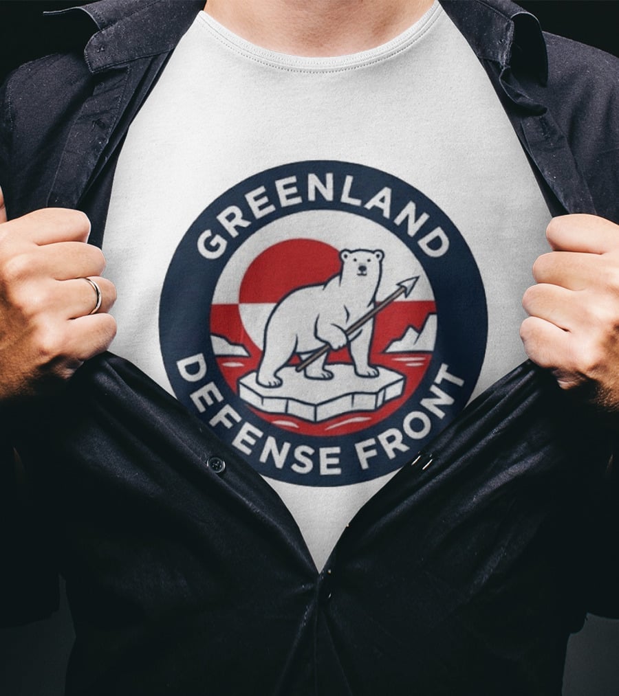 Greenland Defense Front Polar Bear And Spear Arctic T-Shirt