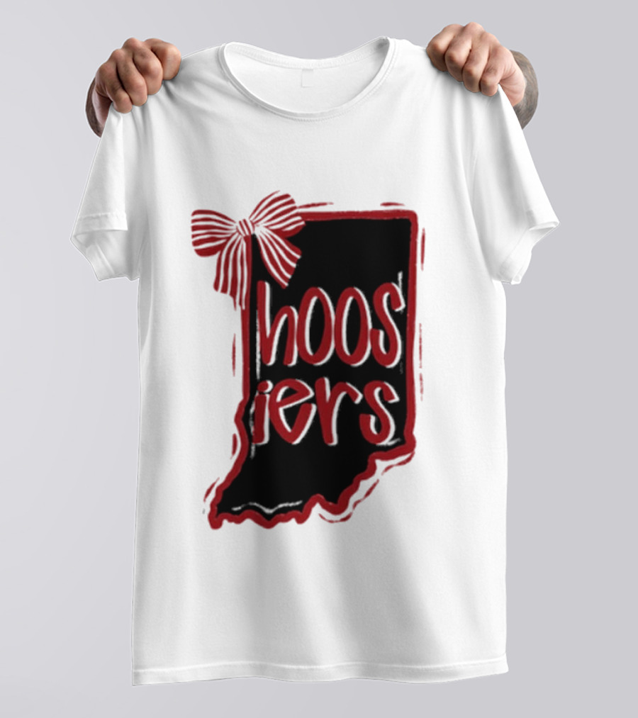 Hoosiers Indiana State Outline Bow Game Day T-Shirt