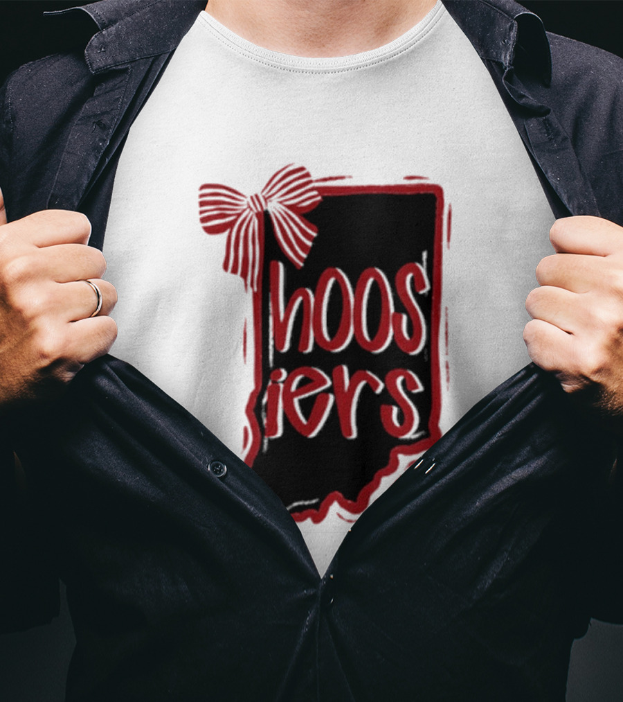 Hoosiers Indiana State Outline Bow Game Day T-Shirt