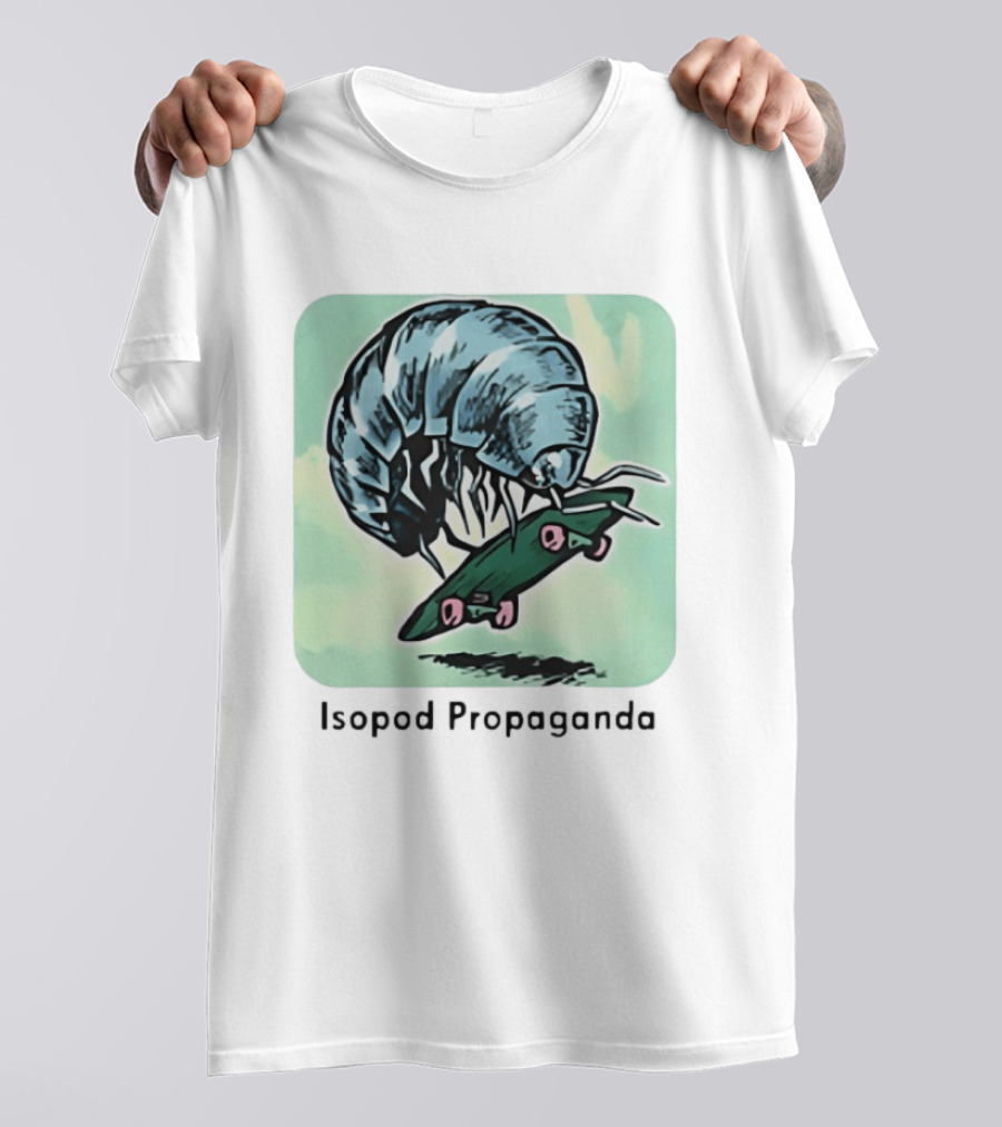 Isopod Riding Skateboard Fun Surreal T-Shirt
