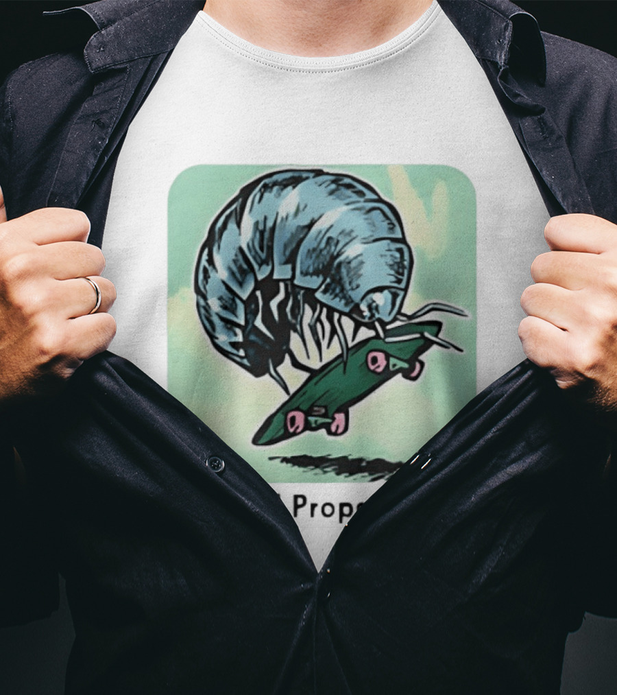 Isopod Riding Skateboard Fun Surreal T-Shirt