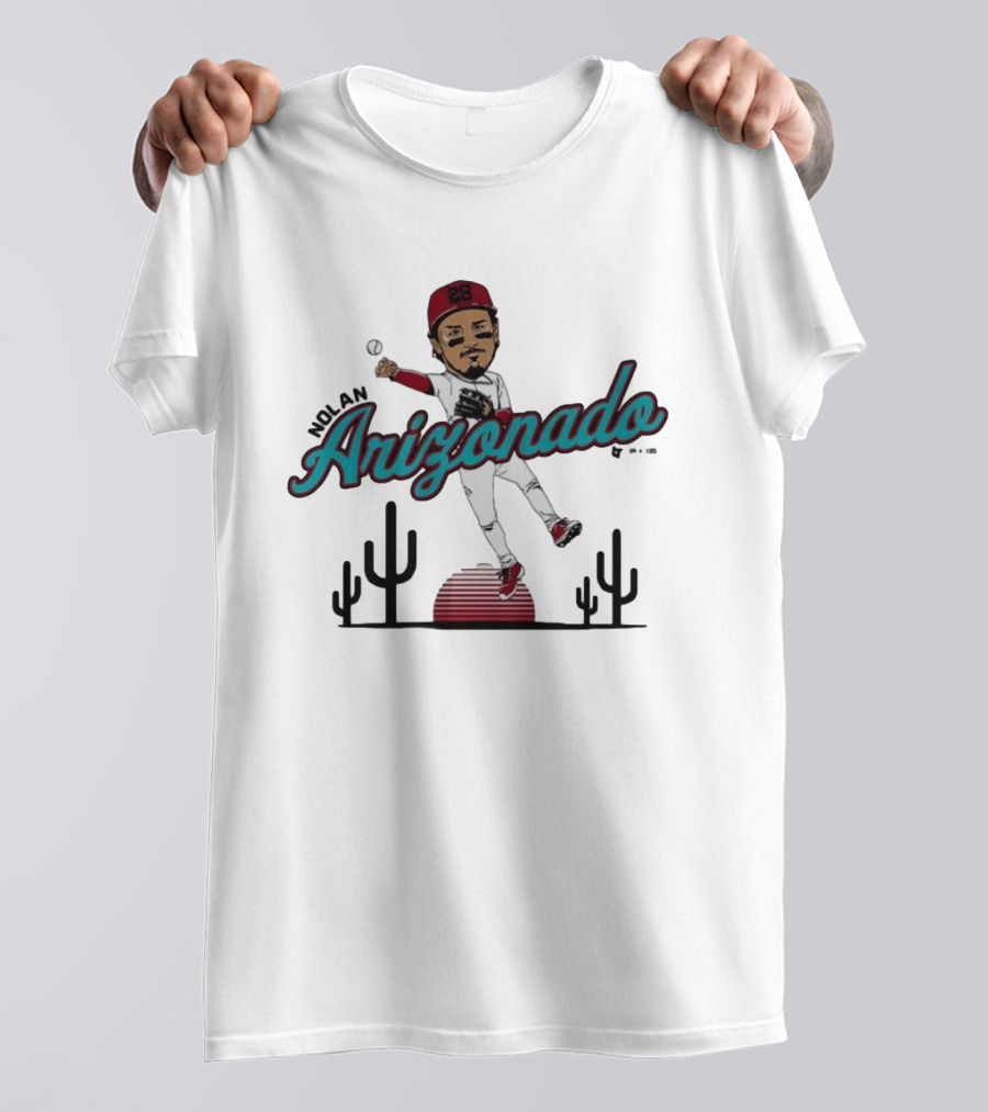 Nolan Arenado Arizonado Cactus Baseball Player Caricature T-Shirt