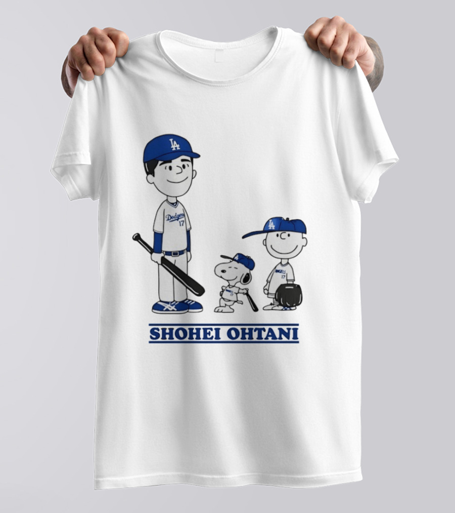 Snoopy Shohei Ohtani Los Angeles Dodgers Baseball Peanuts T-Shirt