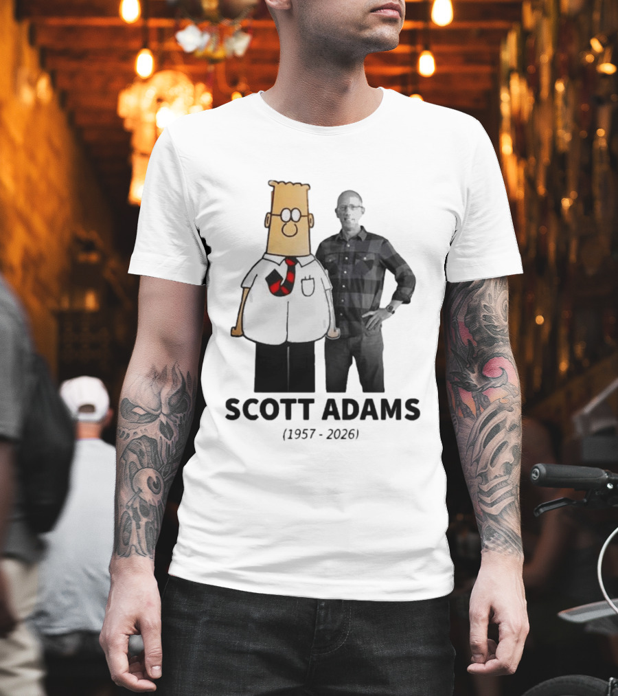 Scott Adams 1957 2026 Cartoon T-Shirt
