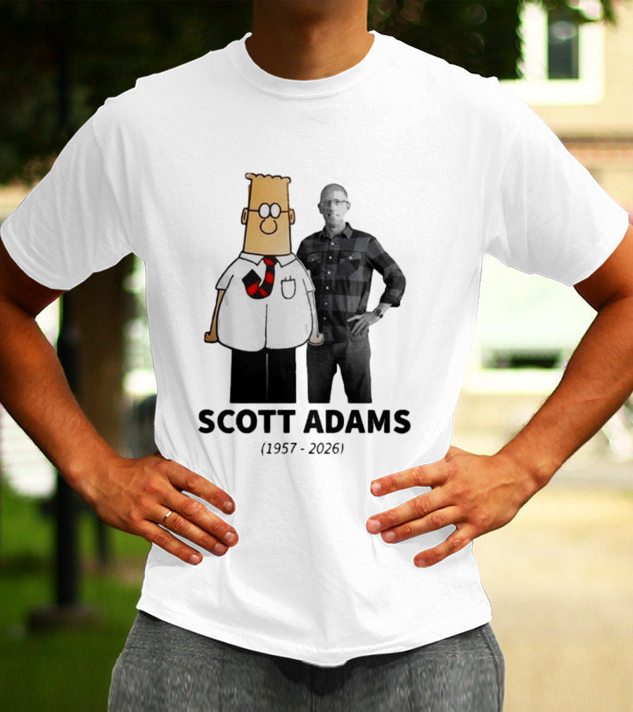 Scott Adams 1957 2026 Cartoon T-Shirt